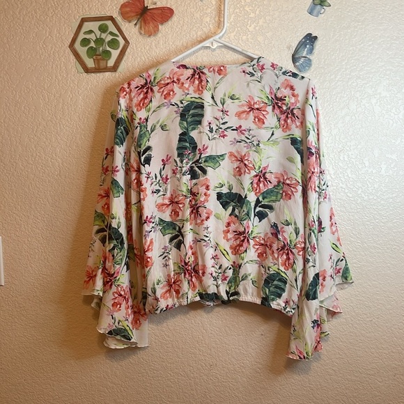 Floral Blouse with Bell Sleeves - Picture 8 of 11
